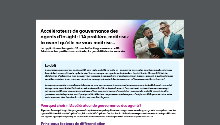 Article Accélérateurs de gouvernance des agents d’Insight Image