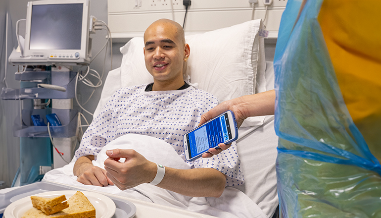 Healthcare Man on hospital bed