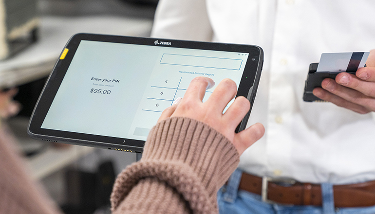 Retail Woman using tablet