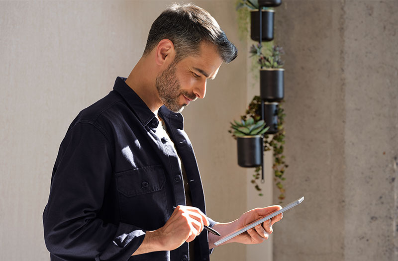 Teammate using a Microsoft Surface device