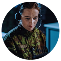 Army woman on call