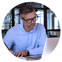 Man writing down notes