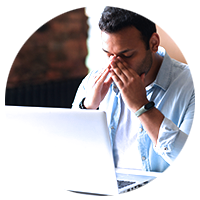 Worried male employee