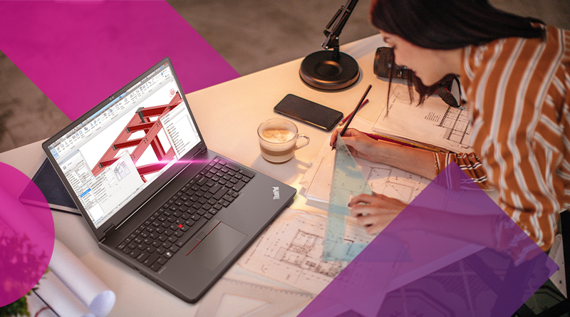 architect woman using laptop