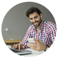 person using mobile phone to contact insight specialist