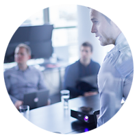 insight team members in meeting room