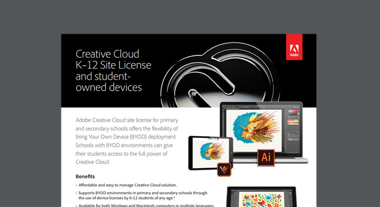Article Creative Cloud K-12 License and Student-owned Devices Image