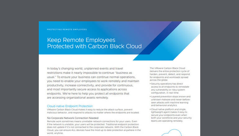 Article Keep Remote Employees Protected with Carbon Black Cloud Image
