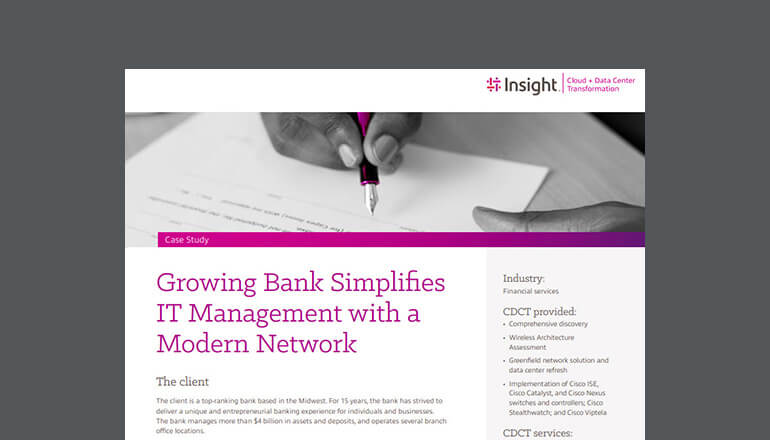 Article Growing Bank Simplifies IT Management With a Modern Network Image