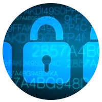 Abstract image of digital lock preventing costly breaches.