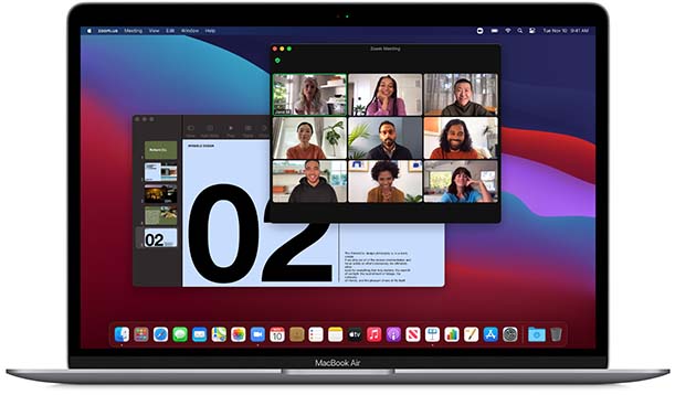 MacBook Air with Zoom meeting