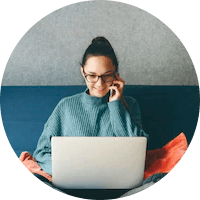 Woman working remotely