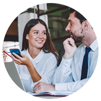 Small business owners tally up information using various devices