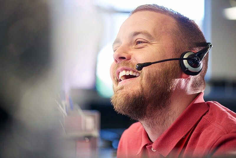Males sales representative on call