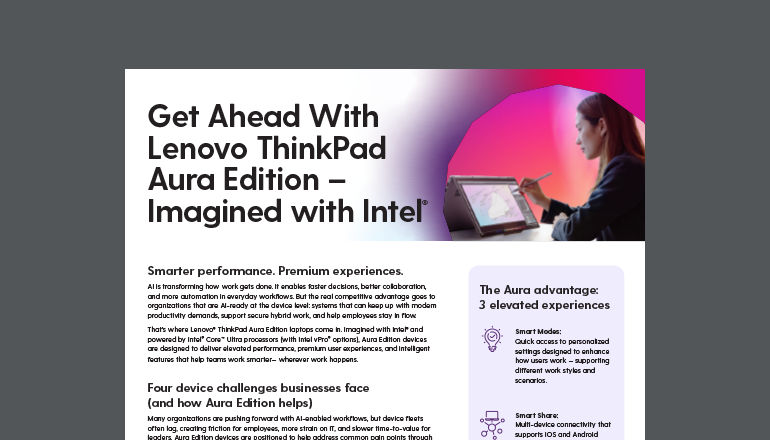 Get Ahead With Lenovo ThinkPad Aura Edition datasheet available to download