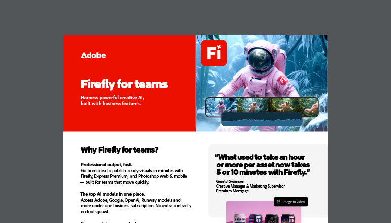 Adobe Firefly for Teams Thumbnail of asset available to download below