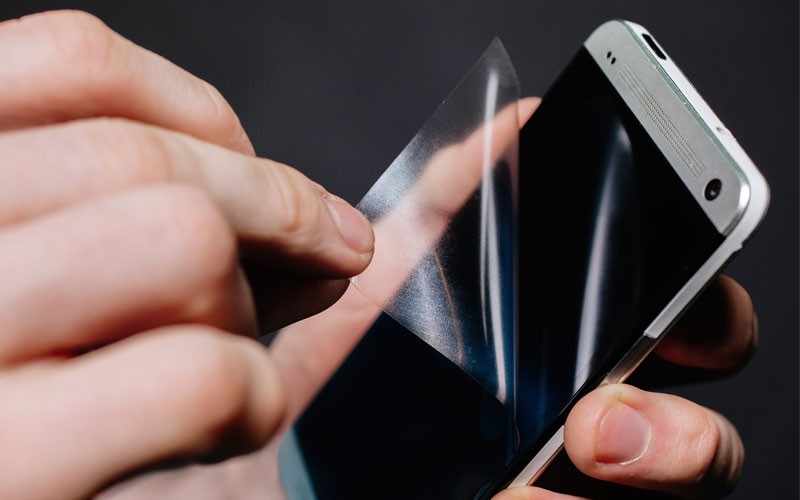 Screen protector on cell phone