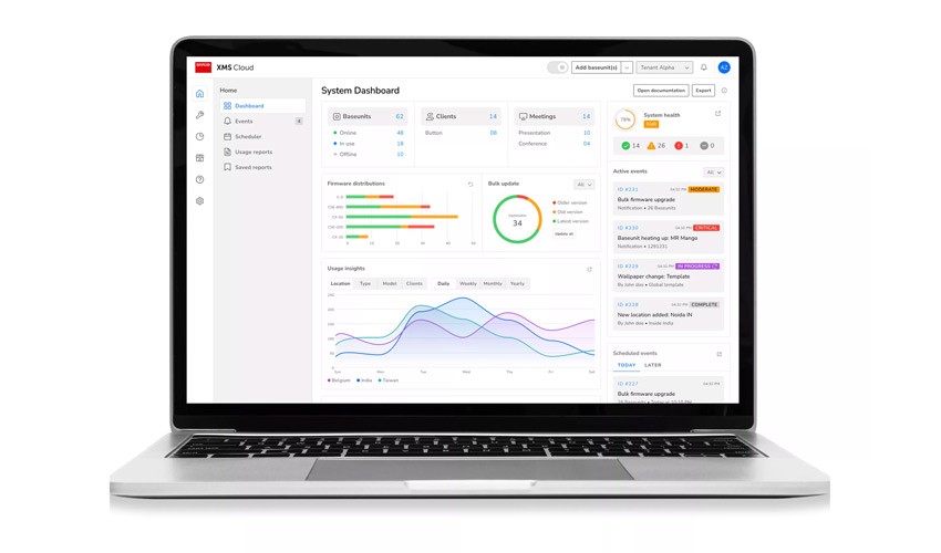 XMS cloud dashboard