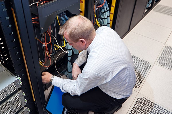 IT admin updating server storage