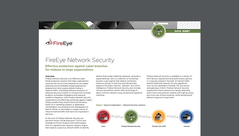 FireEye Network Security Datasheet cover thumbnail
