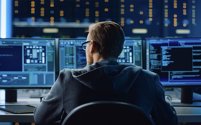 Man working in security network