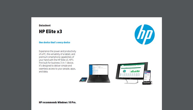HP Elite x3 datasheet cover