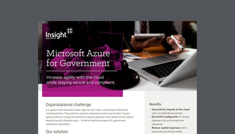 cover of Microsoft Azure for Government datasheet available for download below