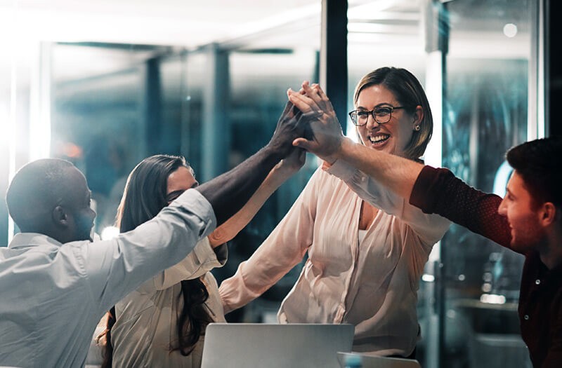 team-group-high-five