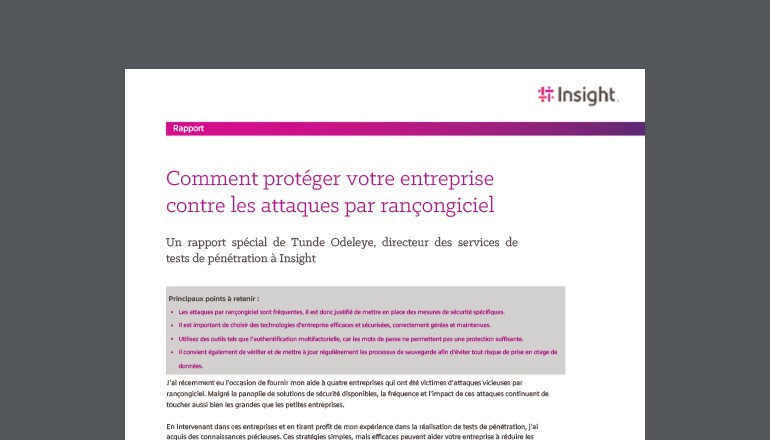 Cover for the Insight How to Protect Your Business from Ransomware Attacks whitepaper available to download below