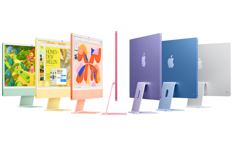 Vue latérale de iMac d’Apple