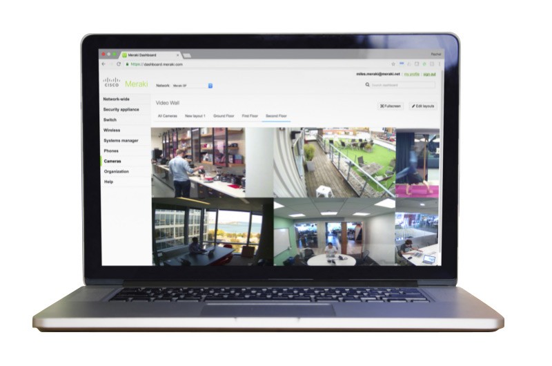 Meraki security camera dashboard