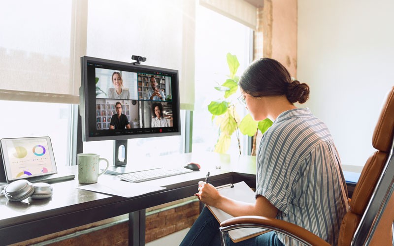 woman working from home