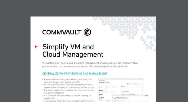 Preview of Simplify VM and Cloud Management datasheet