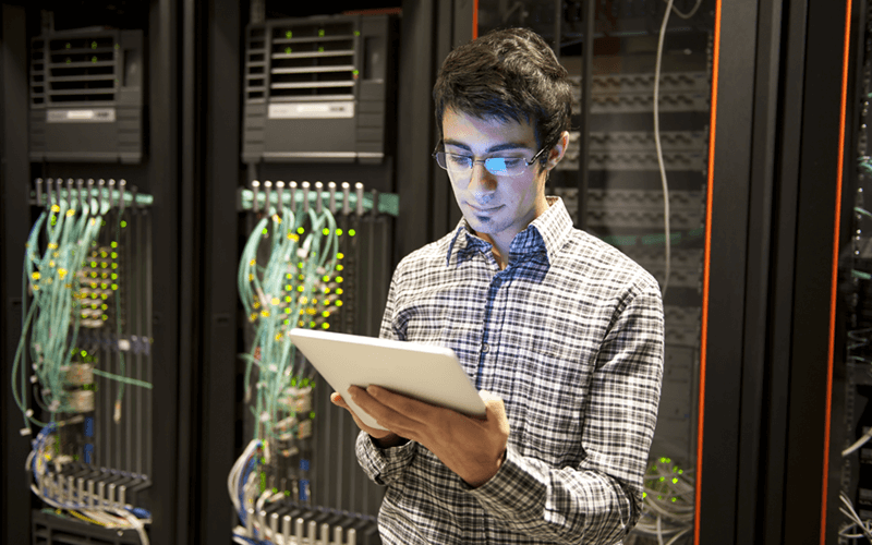 IT man in data center