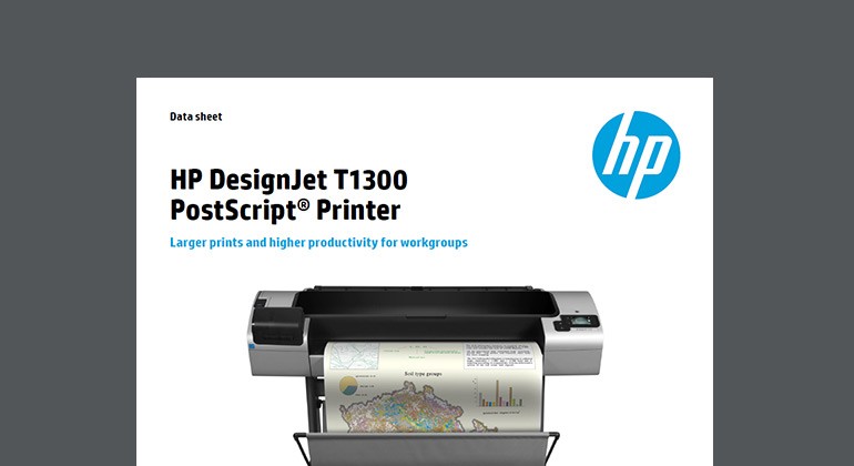 Cover of HP DesignJet T1300 PostScript printer datasheet