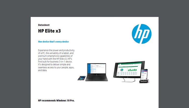HP Elite x3 datasheet HP Elite x3 datasheet cover