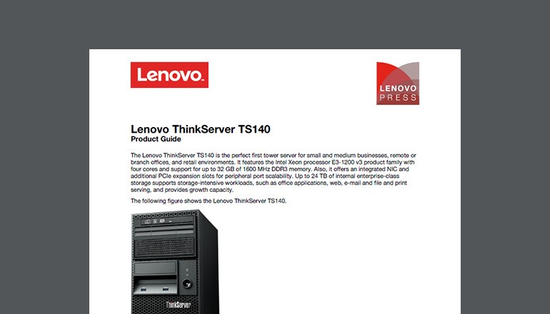 Lenovo ThinkServer TS140 Product Guide cover image