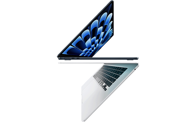 Stacked MacBook Air devices