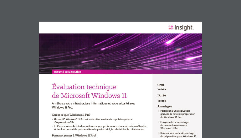 Evaluation technique de Microsoft Windows 11