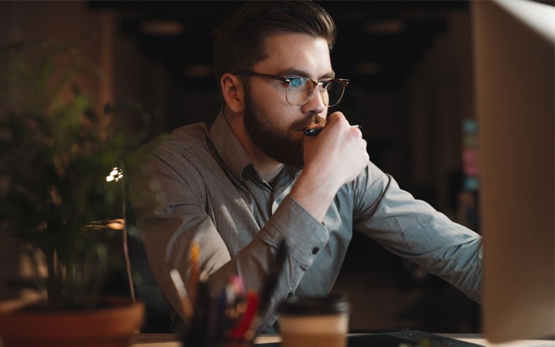 IT technician on notebook